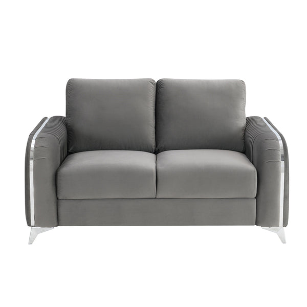 ACME Wenona Gray Velvet Loveseat Model LV01711