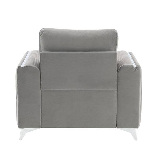 ACME Wenona Gray Velvet Chair Model LV01712