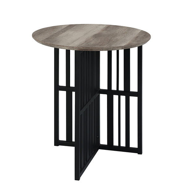 ACME Zudora Antique Oak & Black End Table Model LV01752