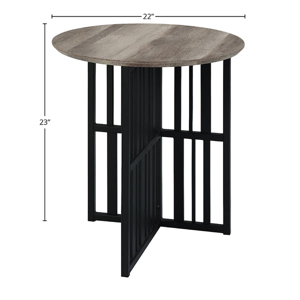 ACME Zudora Antique Oak & Black End Table Model LV01752