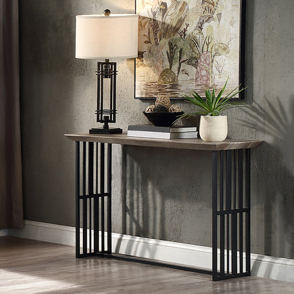 ACME Zudora Antique Oak & Black Sofa Table Model LV01753