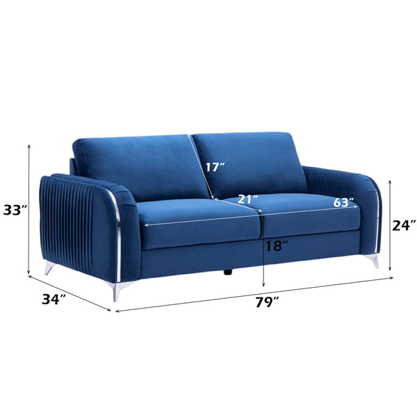 ACME Wenona Blue Velvet Sofa Model LV01774