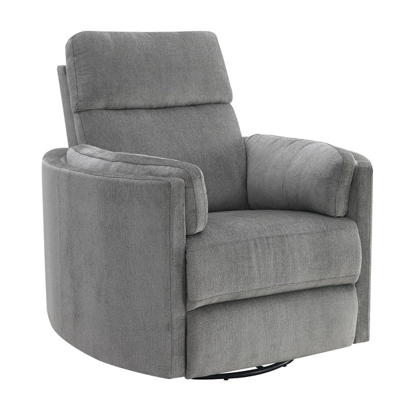 ACME Sagen Charcoal Chenille Glider Recliner with Swivel Model LV01879