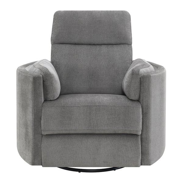 ACME Sagen Charcoal Chenille Glider Recliner with Swivel Model LV01879