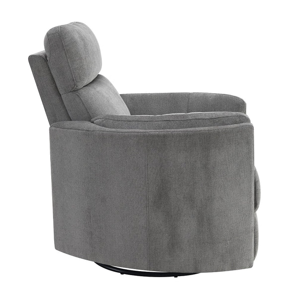 ACME Sagen Charcoal Chenille Glider Recliner with Swivel Model LV01879
