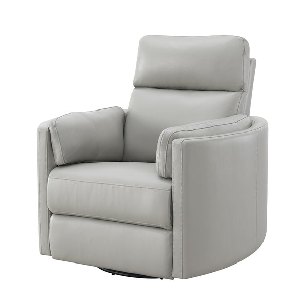 ACME Sagen Gray Leather Aire Glider Recliner with Swivel Model LV01880
