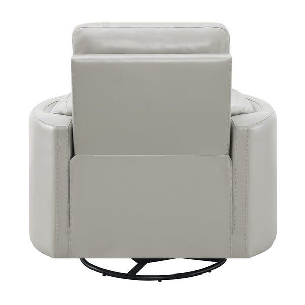 ACME Sagen Gray Leather Aire Glider Recliner with Swivel Model LV01880