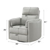 ACME Sagen Gray Leather Aire Glider Recliner with Swivel Model LV01880