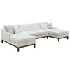 ACME Valiant Ivory Chenille Sectional Sofa with 4 Pillows Model LV01881