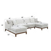ACME Valiant Ivory Chenille Sectional Sofa with 4 Pillows Model LV01881