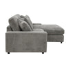 ACME Tavia Gray Corduroy Sectional Sofa with 6 Pillows Model LV01882