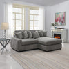 ACME Tavia Gray Corduroy Sectional Sofa with 6 Pillows Model LV01882
