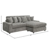 ACME Tavia Gray Corduroy Sectional Sofa with 6 Pillows Model LV01882