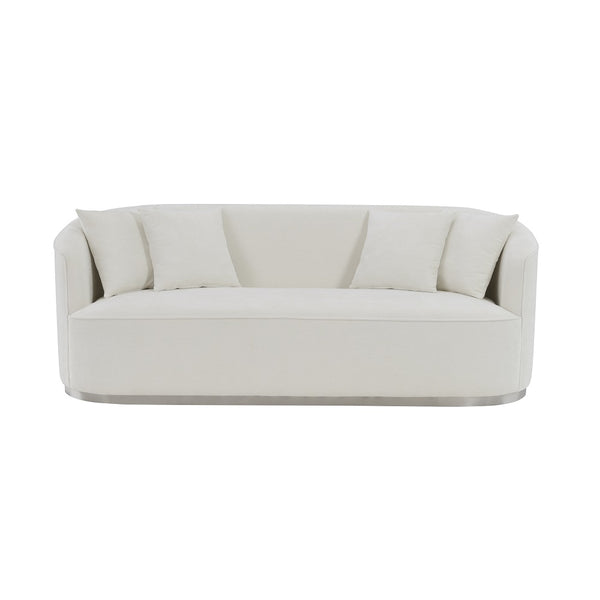 ACME Odette Beige Chenille Sofa with 4 Pillows Model LV01917