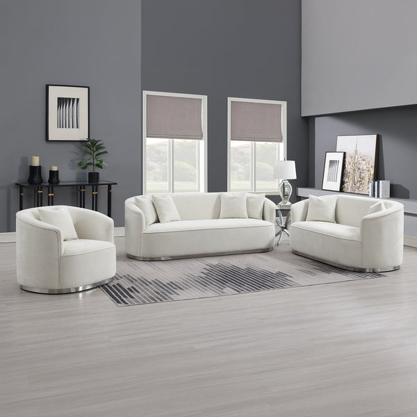 ACME Odette Beige Chenille Sofa with 4 Pillows Model LV01917