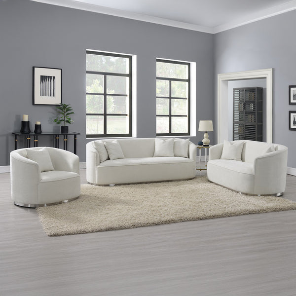 ACME Odette Beige Chenille Sofa with 4 Pillows Model LV01917