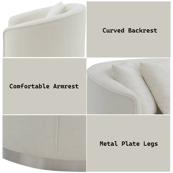 ACME Odette Beige Chenille Sofa with 4 Pillows Model LV01917