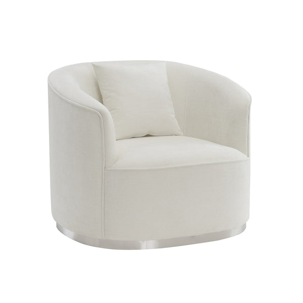 ACME Odette Beige Chenille Chair with 1 Pillow Model LV01919