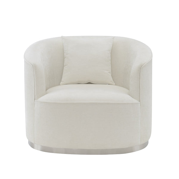 ACME Odette Beige Chenille Chair with 1 Pillow Model LV01919