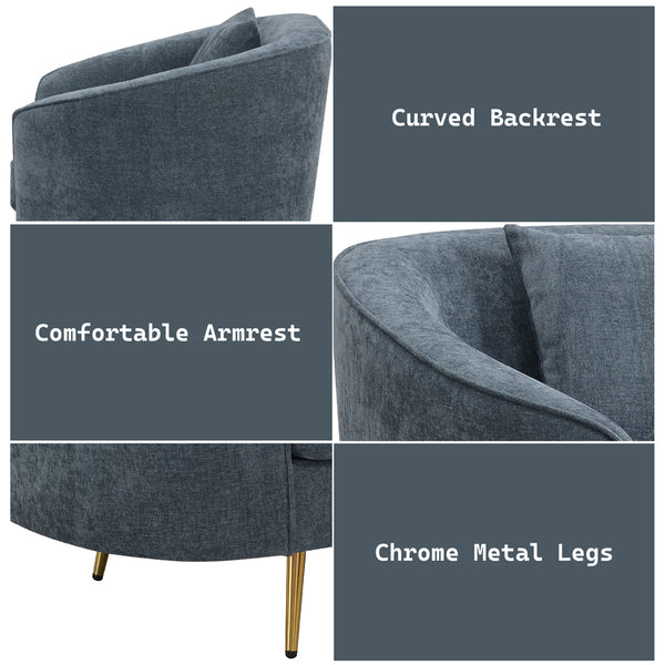 ACME Nakendra Cobalt Blue Chenille Chair with 1 Pillow Model LV01922