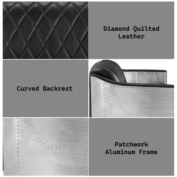 ACME Sedna Black Top Grain Leather Loveseat Model LV01983