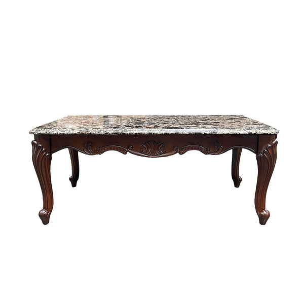 ACME Nayla Natural Marble & Cherry End Table Model LV02004
