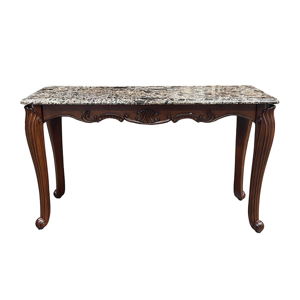 ACME Nayla Natural Marble & Cherry Sofa Table Model LV02006