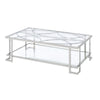 ACME Kalan Glass & Silver Coffee Table Model LV02079