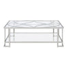 ACME Kalan Glass & Silver Coffee Table Model LV02079