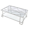 ACME Kalan Glass & Silver Coffee Table Model LV02079