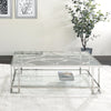 ACME Kalan Glass & Silver Coffee Table Model LV02079