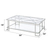 ACME Kalan Glass & Silver Coffee Table Model LV02079