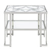 ACME Kalan Glass & Silver End Table Model LV02080