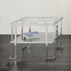 ACME Kalan Glass & Silver End Table Model LV02080