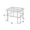 ACME Kalan Glass & Silver End Table Model LV02080