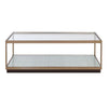 ACME Kaia Glass & Gold Coffee Table Model LV02085