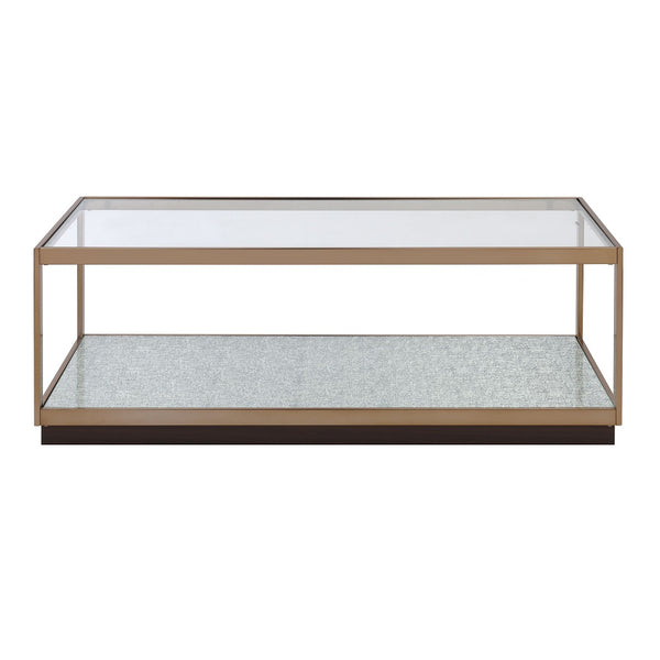 ACME Kaia Glass & Gold Coffee Table Model LV02085