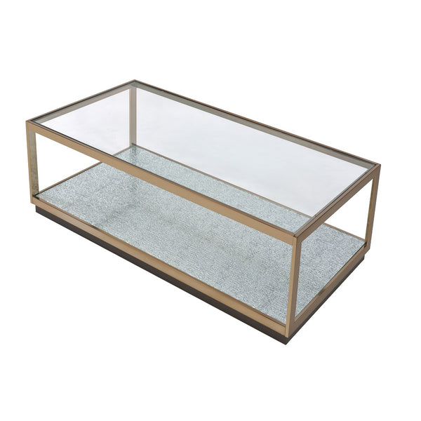 ACME Kaia Glass & Gold Coffee Table Model LV02085