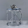 ACME Lyda Blue Marble Print & Chrome End Table Model LV02096
