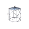 ACME Lyda Blue Marble Print & Chrome End Table Model LV02096