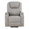ACME Evander Light Gray Chenille Recliner with Power Lift & Massage Model LV02180