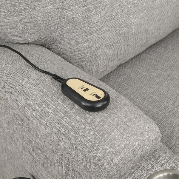 ACME Evander Light Gray Chenille Recliner with Power Lift & Massage Model LV02180