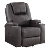 ACME Evander Brown Leather Aire Recliner with Power Lift & Massage Model LV02181