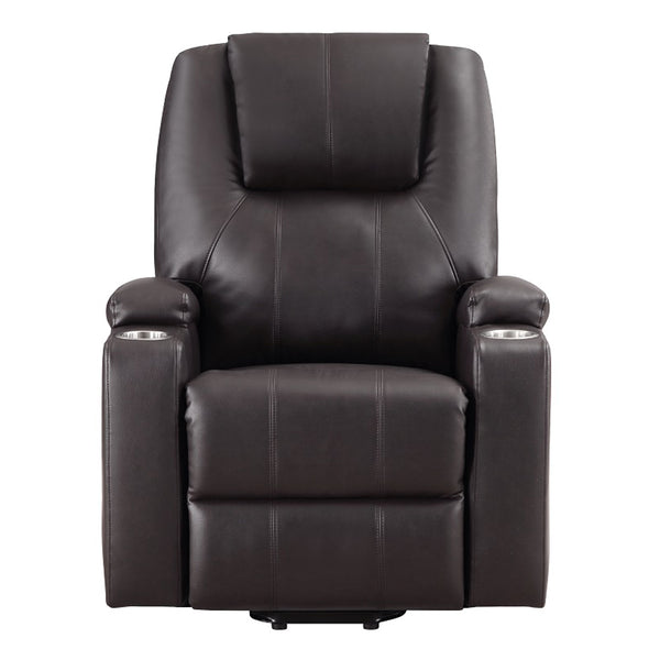 ACME Evander Brown Leather Aire Recliner with Power Lift & Massage Model LV02181