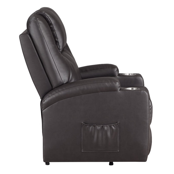 ACME Evander Brown Leather Aire Recliner with Power Lift & Massage Model LV02181