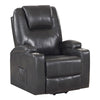 ACME Evander Gunmetal Leather Aire Recliner with Power Lift & Massage Model LV02182