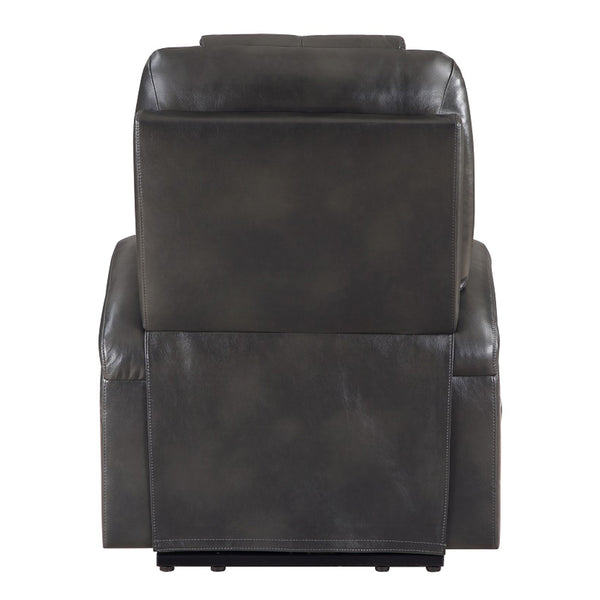 ACME Evander Gunmetal Leather Aire Recliner with Power Lift & Massage Model LV02182