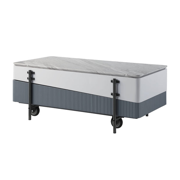 ACME Wilkins White & Gray High Gloss Coffee Table with Lift Top Model LV02187