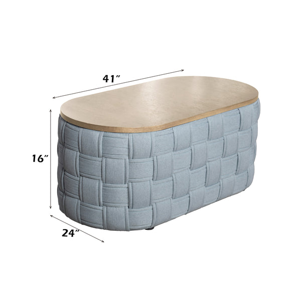 ACME Saree Light Teal Chenille Coffee Table Model LV02349