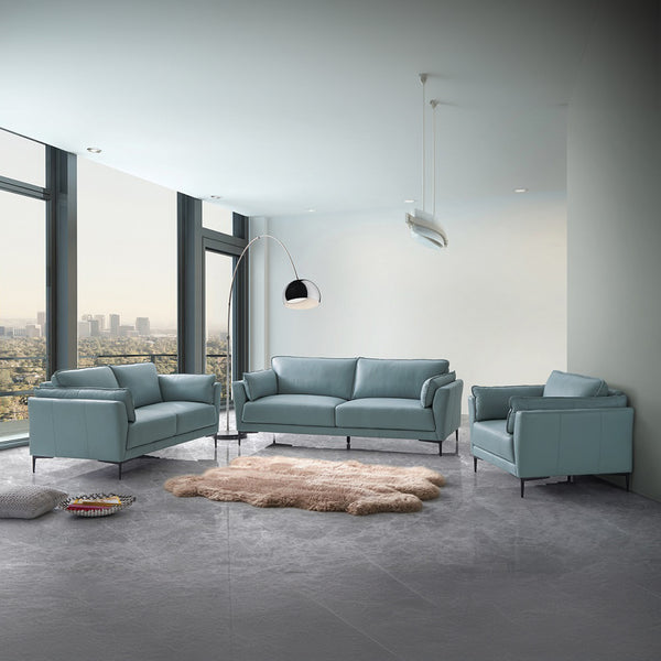 ACME Mesut Sage Green Top Grain Leather & Black Chair Model LV02389